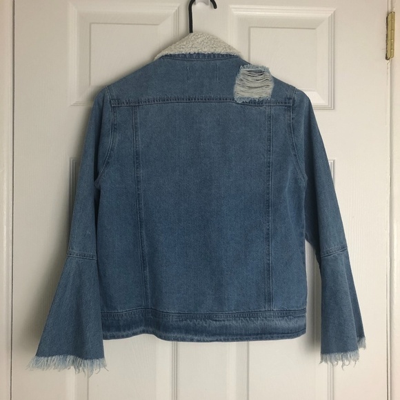 JACK by BB DAKOTA Bell Flare Cuff Jean Jacket Women Size XS - Picture 4 of 5